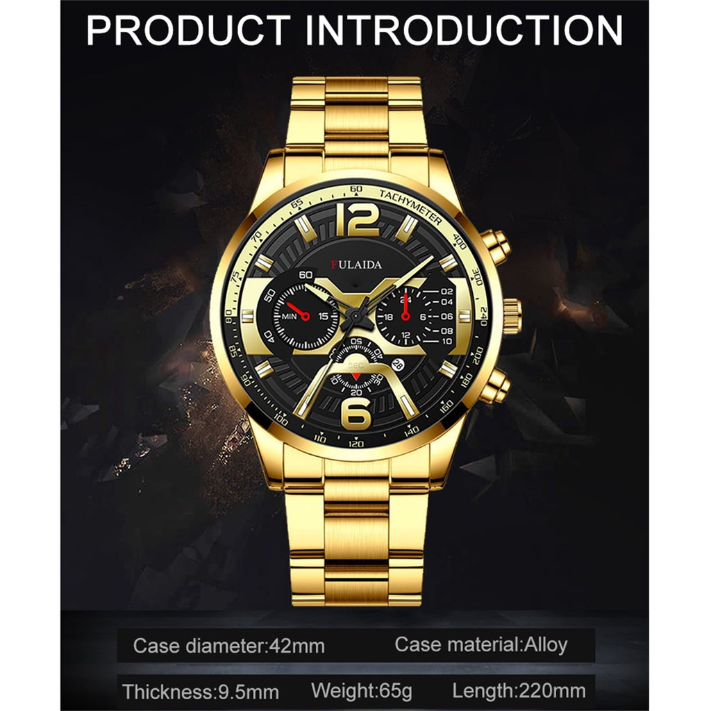 JIaleilei Fashion Sport Men's Stainless Steel Case Steel Band Quartz Analog Wrist Watch A1000m-1bvt