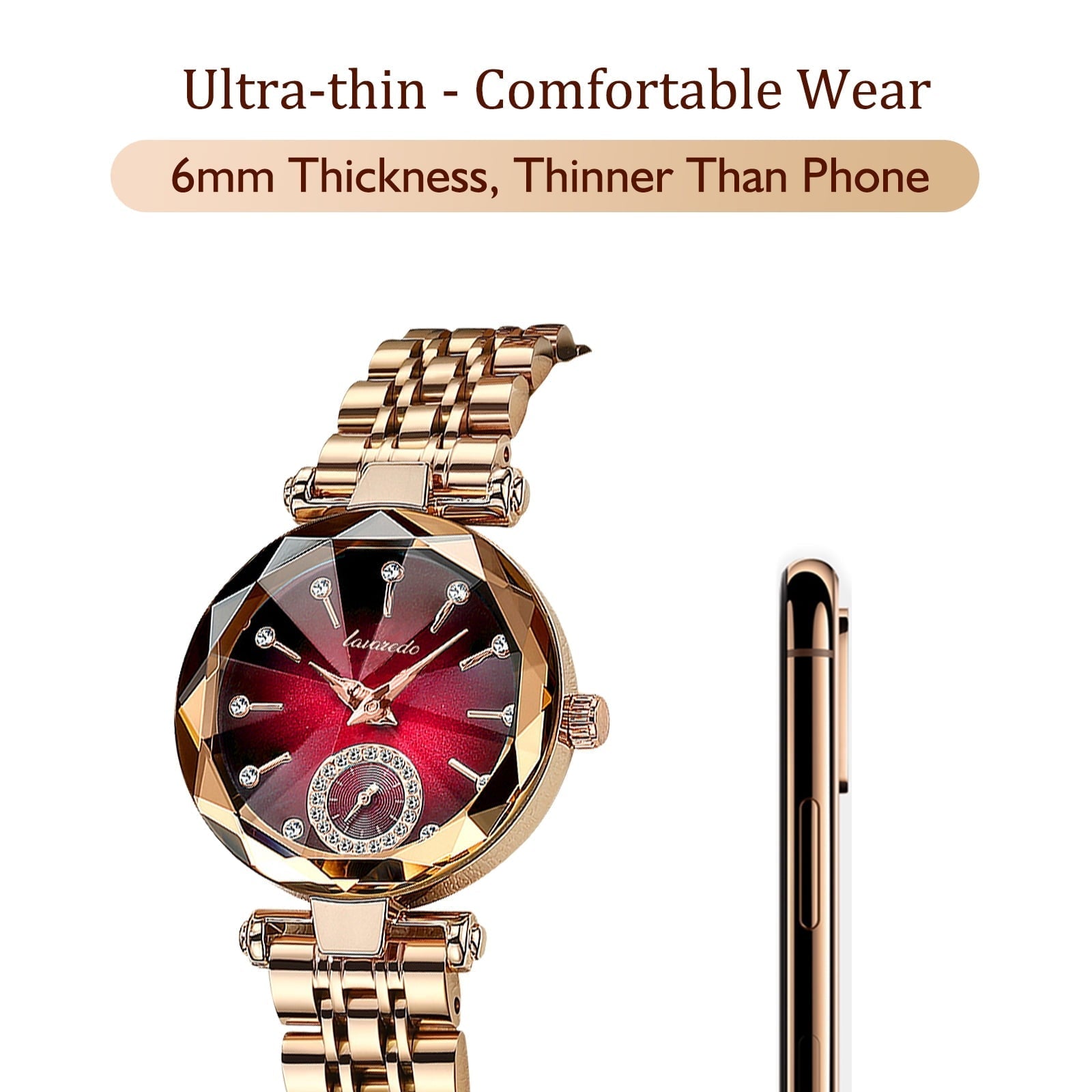 Women Watch Fashion Diamond Analog Quartz Wristwatches Luxury Ladies Watch with Stainless Steel Band Waterproof Wristwatches Gift for Women