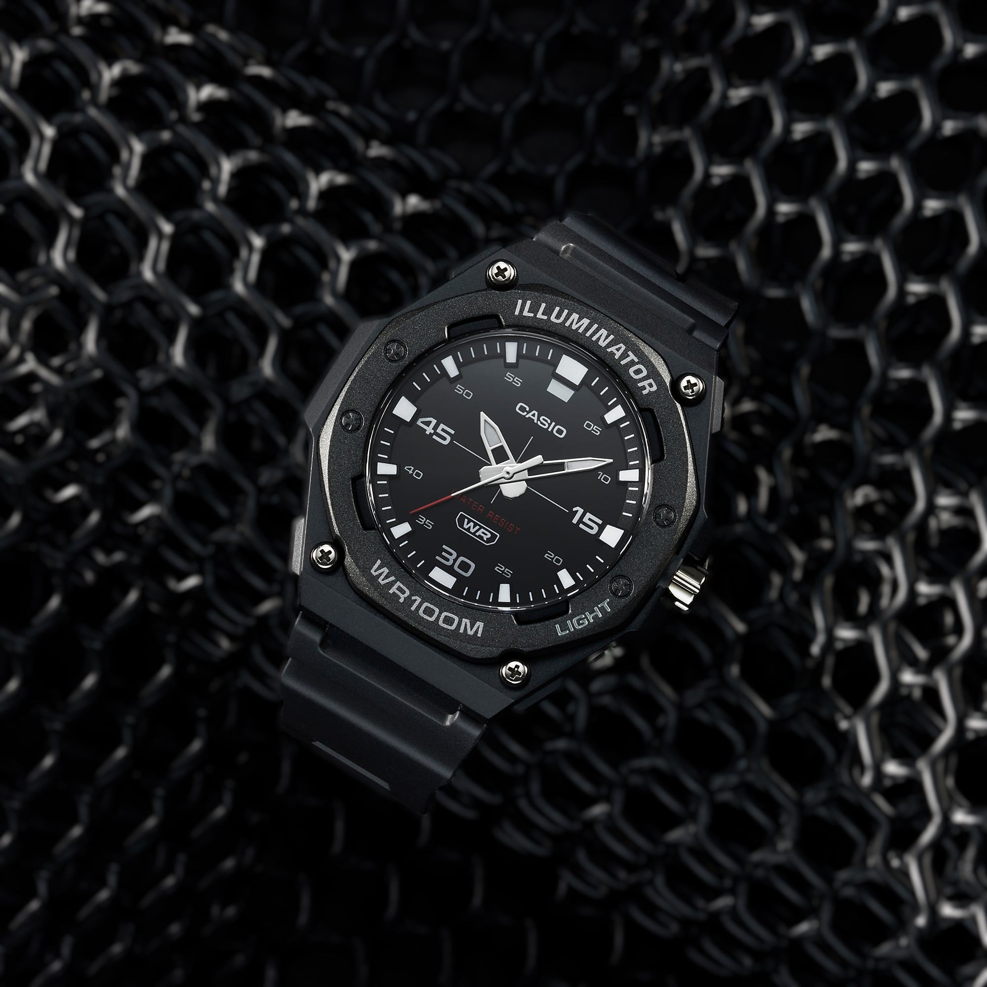 Casio Mens Analog 3-Hands Heavy Duty Wristwatch, Black