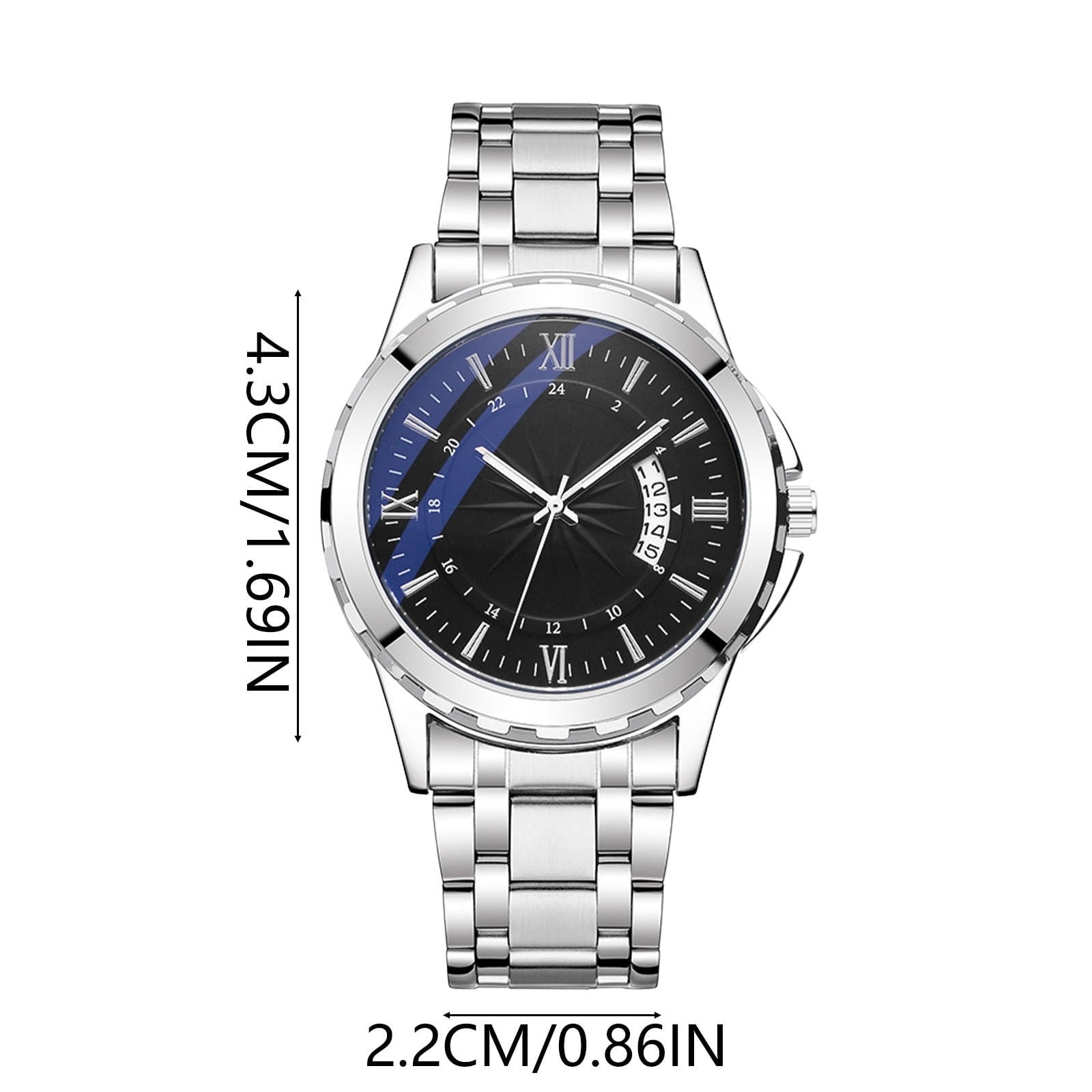 Obersheen Watches for Men Mens Watches Men's Classic Casual Quartz Watch Night Light Hand Stainless Business Steel Strap Roman Numerals Date Watch