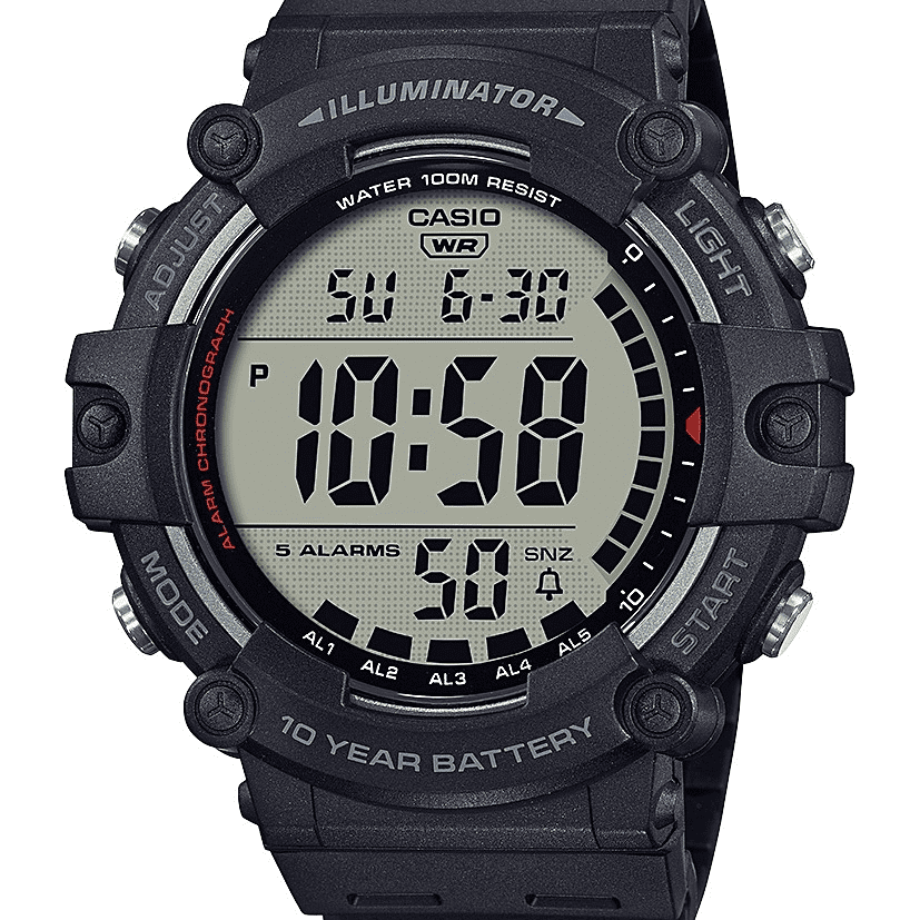 Casio Large LCD Digital Wristwatch Adult Mens Black