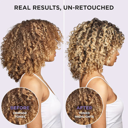 L’Oreal Paris Sulfate Free Brass Toning Purple Shampoo for Blonde, Bleached, Silver, or Brown Highlighted Hair, EverPure, 6.8 Fl Oz 