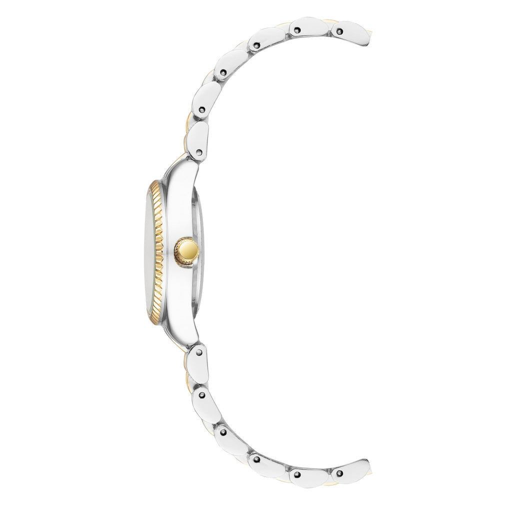 Time and Tru Reloj de Mujer con Pulsera de Metal Bicolor