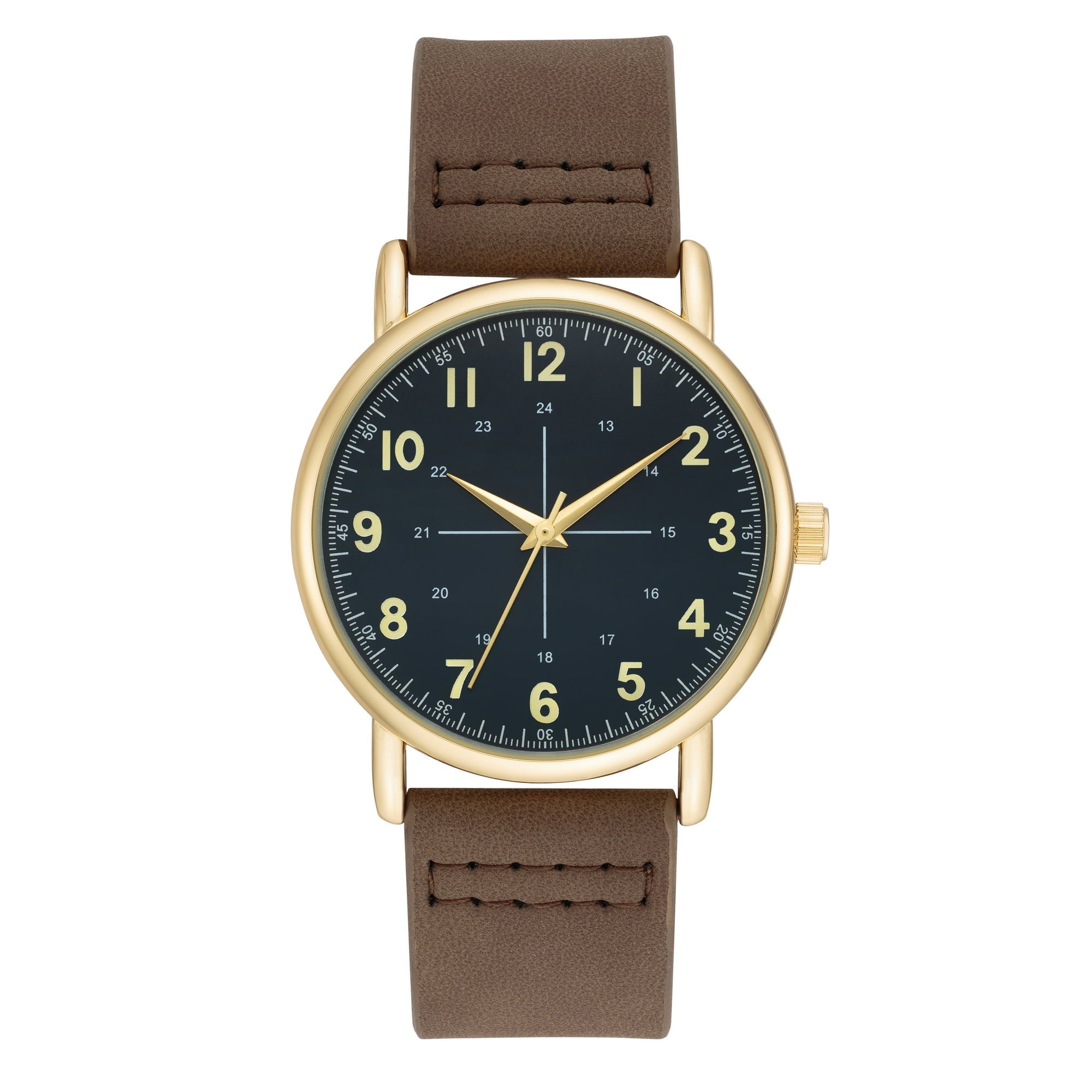 George Brown Strap Gold Tone Men's Analog Watch