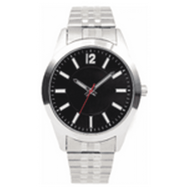 George Men's Silver Round Case Expansion Bacelet Wristwatch