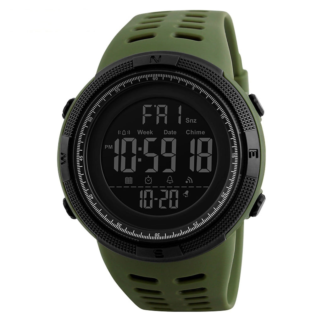 SKMEI Men's Watch Waterproof Digital Sport Watch  Military Digital Watches for men Alarm Back Light Classic Large face Watch Army Green