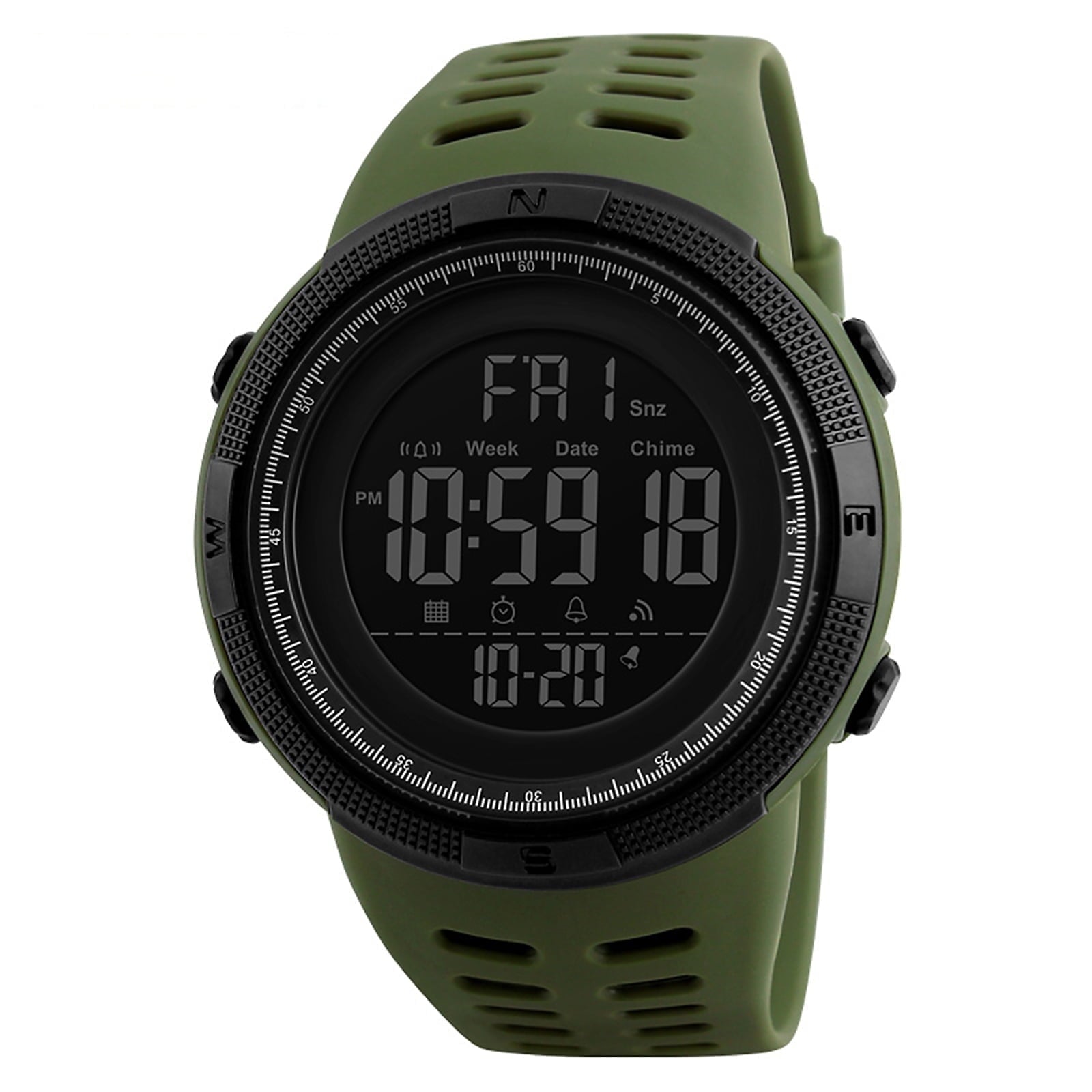 SKMEI Men's Watch Waterproof Digital Sport Watch  Military Digital Watches for men Alarm Back Light Classic Large face Watch Army Green