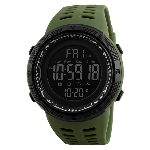 SKMEI Men's Watch Waterproof Digital Sport Watch  Military Digital Watches for men Alarm Back Light Classic Large face Watch Army Green