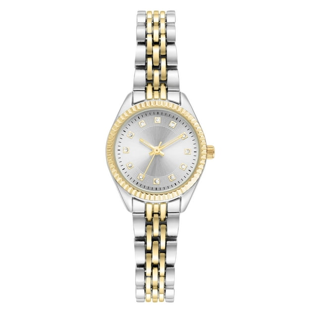 Time and Tru Reloj de Mujer con Pulsera de Metal Bicolor