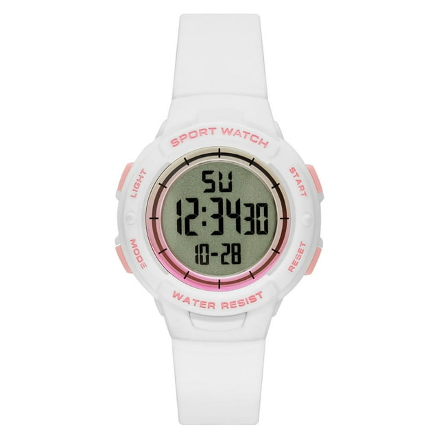 Time and Tru Women's White  Digital Sport Wristwatch (FMDOTT086)