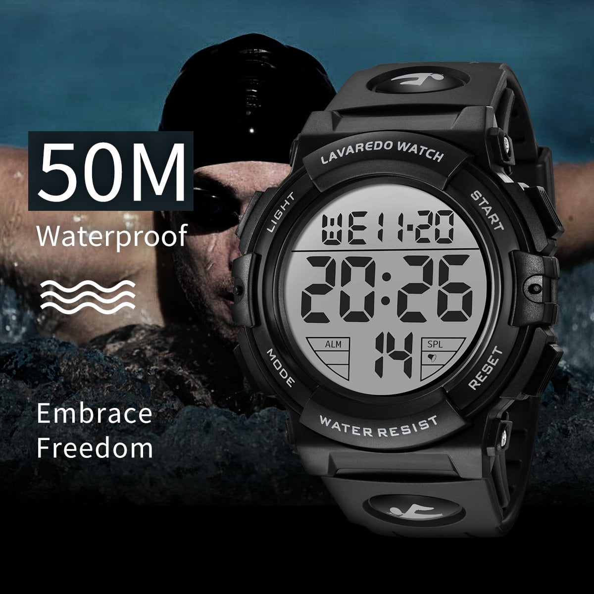 Watches for Man Digital Watches Waterproof Sport Watch with LED Backlight, Running Sports Digital Watch Gifts for Man Father's Day Gift