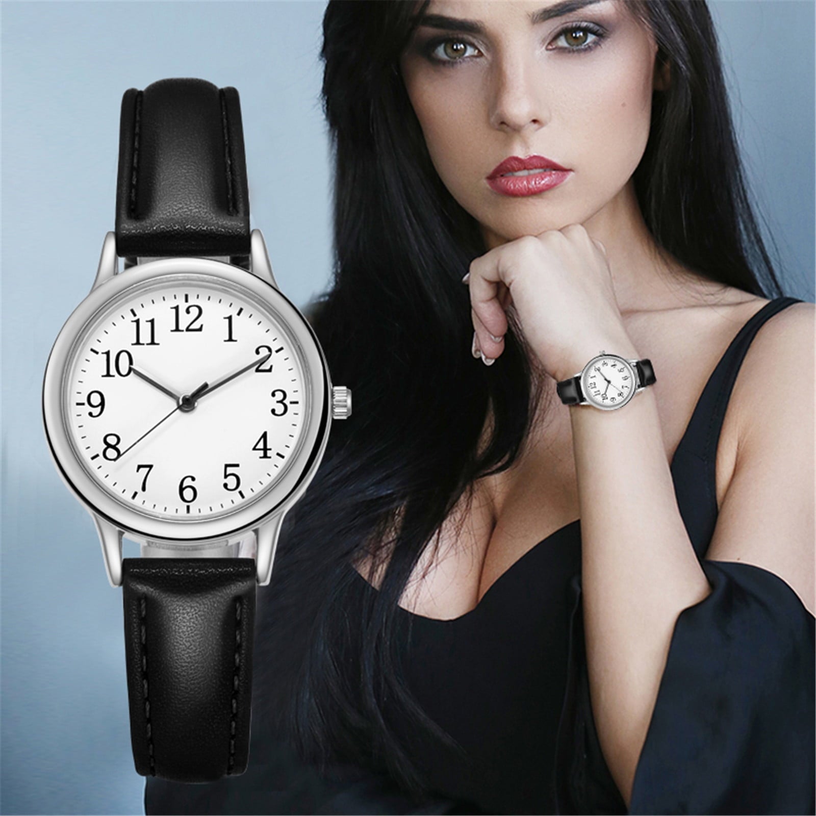 Leather Watch Minimalist Gift Women's Sleek Quartz Dial Fashion With Strap Watch Women's Watch Women's Wrist Watches Leather Watch Band Women Mens Watch Face Watched for Women Slip on Watches for