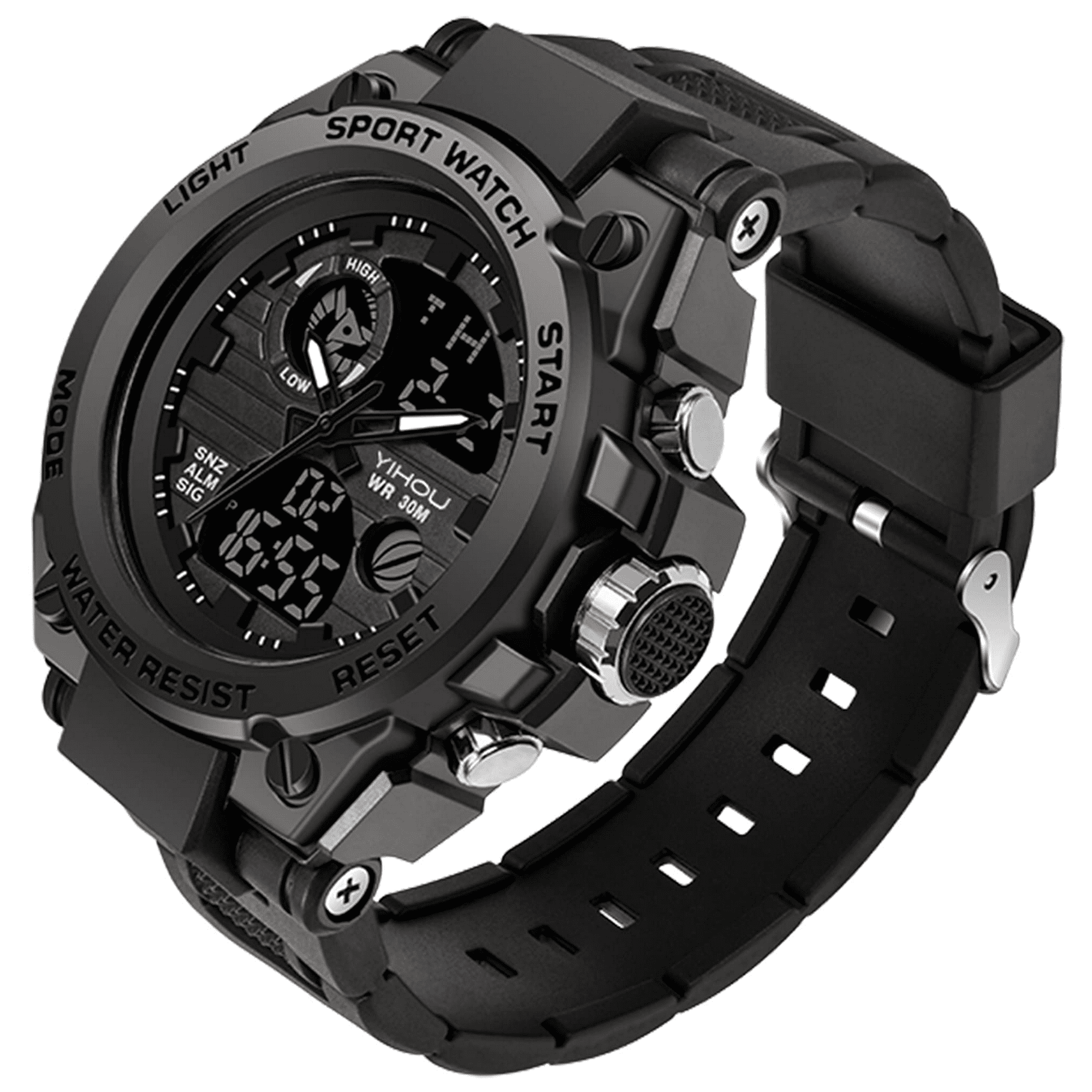 Findtime Men's Military Watch Outdoor Sports Electronic Watch Tactical Army Wristwatch LED Stopwatch Waterproof Digital Analog Watches