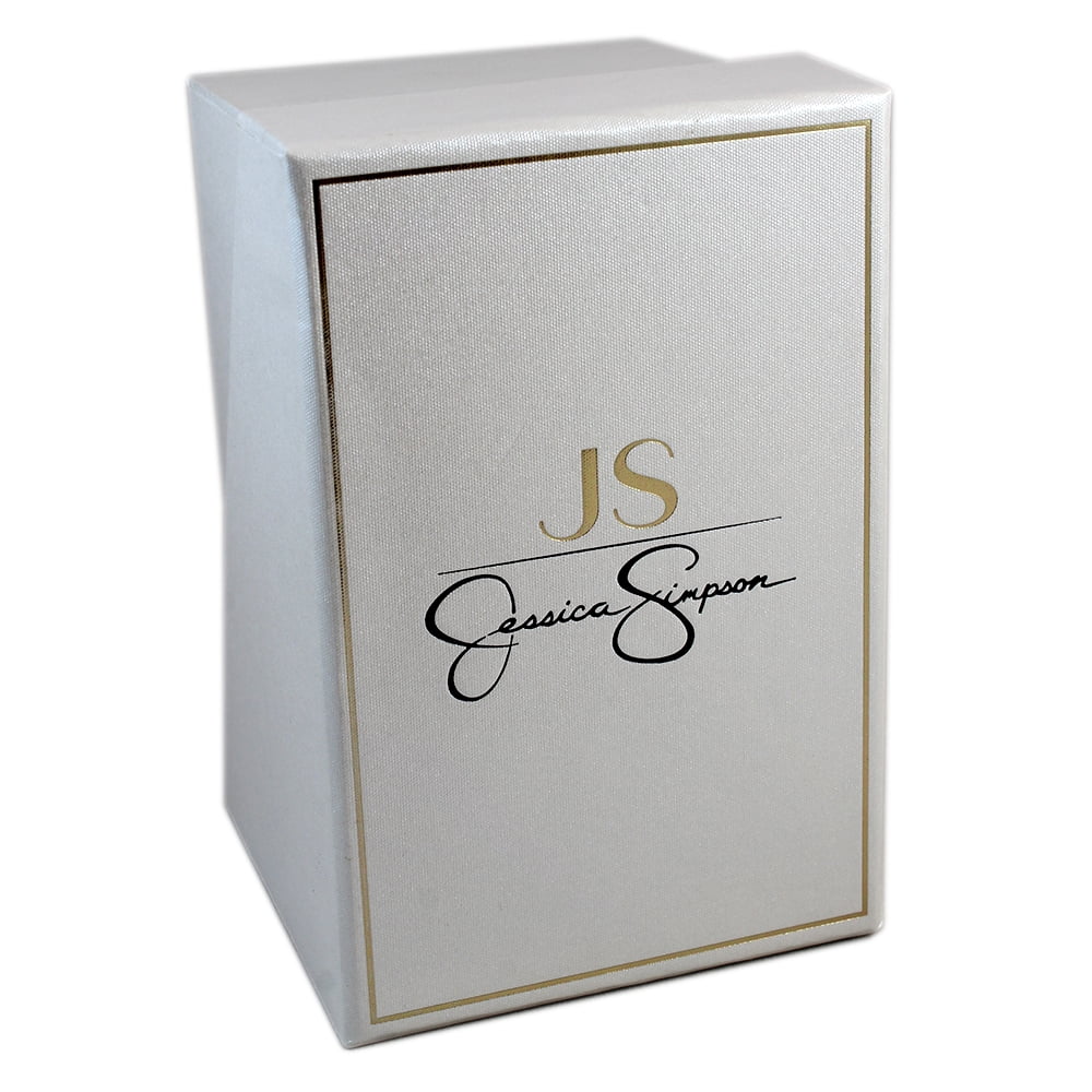 Jessica Simpson Ladies 22mm Silver Tone Mini Mother Of Pearl Dial Crystal Bezel Bracelet Watch