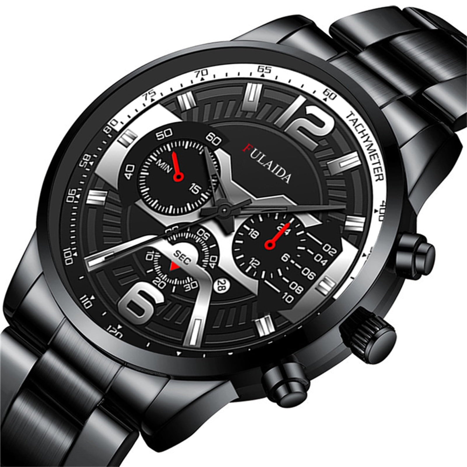 JIaleilei Fashion Sport Men's Stainless Steel Case Steel Band Quartz Analog Wrist Watch A1000m-1bvt