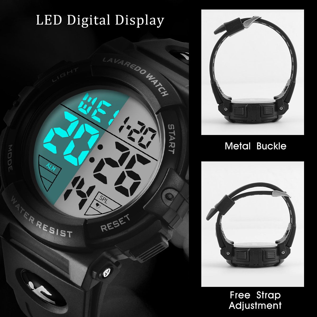 Watches for Man Digital Watches Waterproof Sport Watch with LED Backlight, Running Sports Digital Watch Gifts for Man Father's Day Gift